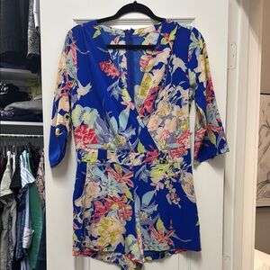 SHEIN Floral Blue Jumpsuit